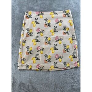 LOFT Outlet Womens 4 Textured Cotton Blend Floral Mini Skirt Preppy Spring